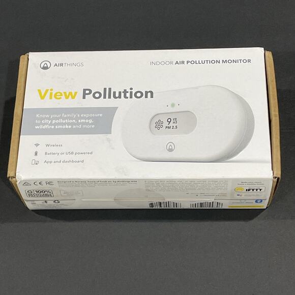 Airthings Air Quality Monitor New Sealed Box -Battery Operated Indoor Monitor - Picture 1 of 6